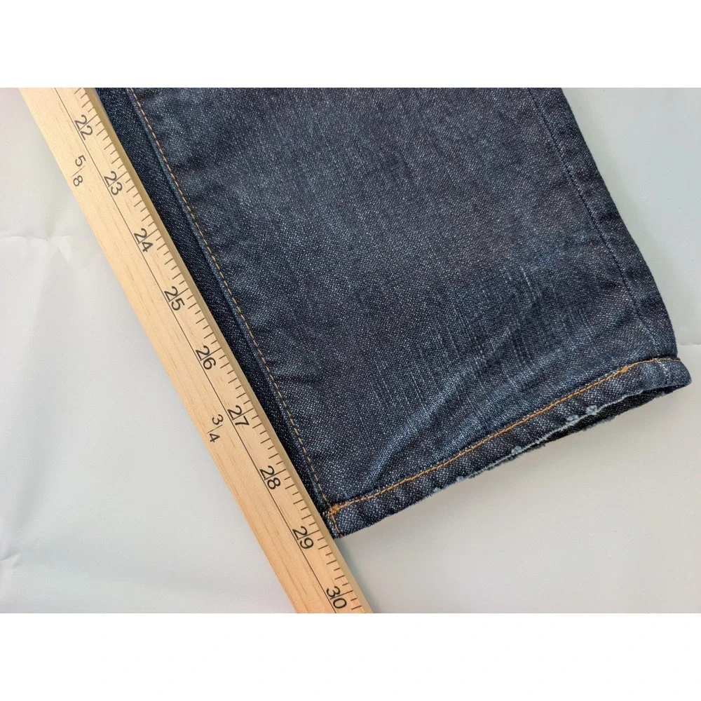 True Religion Rocco Relaxed Skinny Distressed Dark Wash Denim Jeans Mens 28 USA